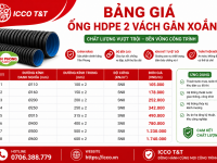 BẢNG GIÁ ỐNG HDPE 2 VÁCH GÂN XOẮN