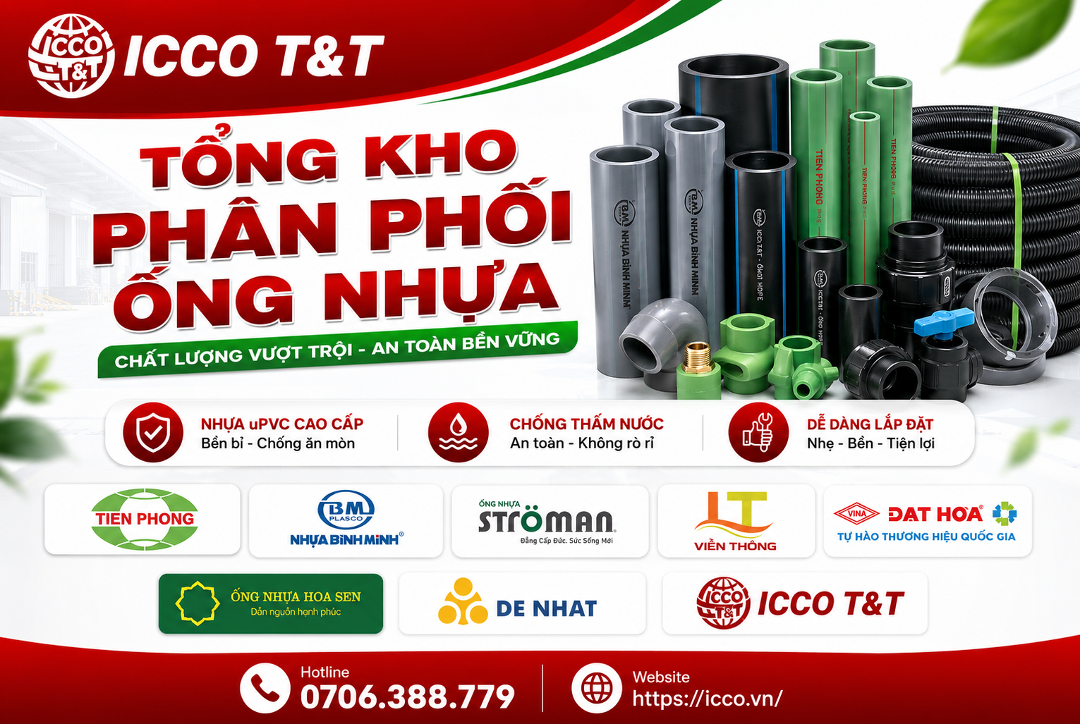 TỔNG KHO PHÂN PHỐI ỐNG NHỰA