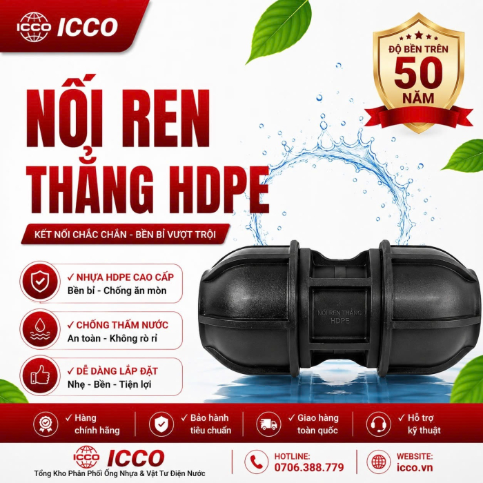 NỐI REN THẲNG HDPE