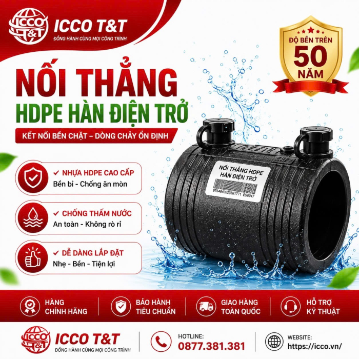 NỐI THẲNG HDPE HÀN ĐIỆN TRỞ