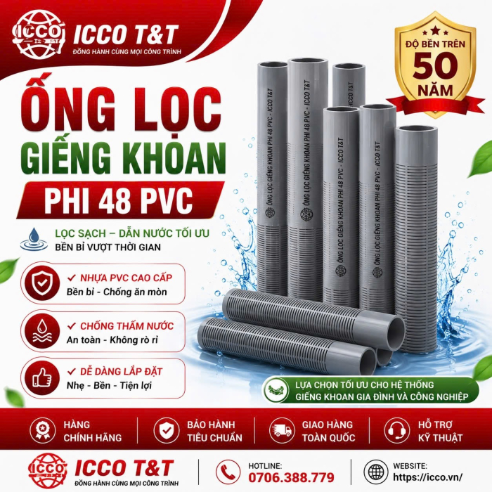 ỐNG LỌC GIẾNG KHOAN D48