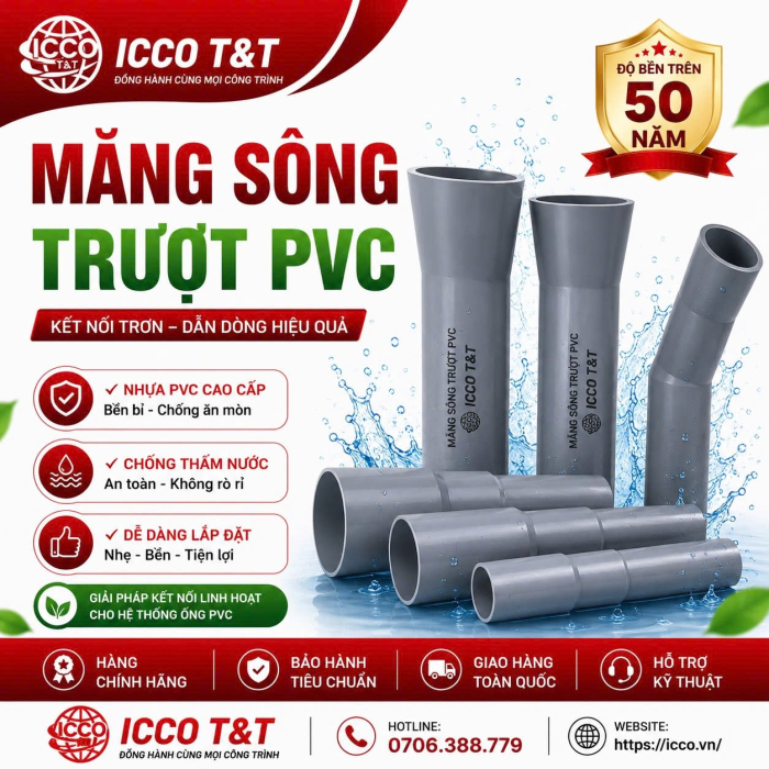 MĂNG SÔNG TRƯỢT PVC
