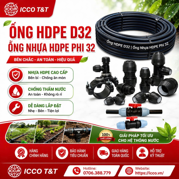 ỐNG HDPE D32 | ỐNG NHỰA HDPE PHI 32