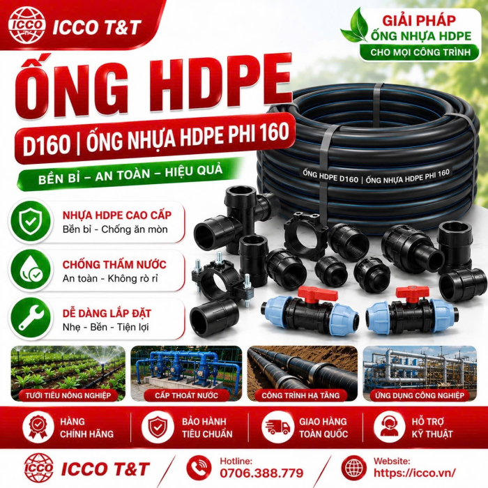 ỐNG HDPE D160 | ỐNG NHỰA HDPE PHI 160