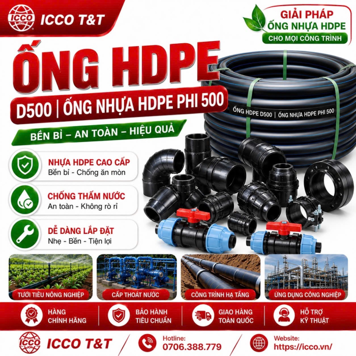 ỐNG HDPE D500 | ỐNG NHỰA HDPE PHI 500