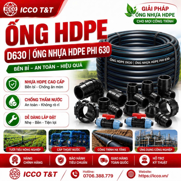 ỐNG HDPE D630 | ỐNG NHỰA HDPE PHI 630
