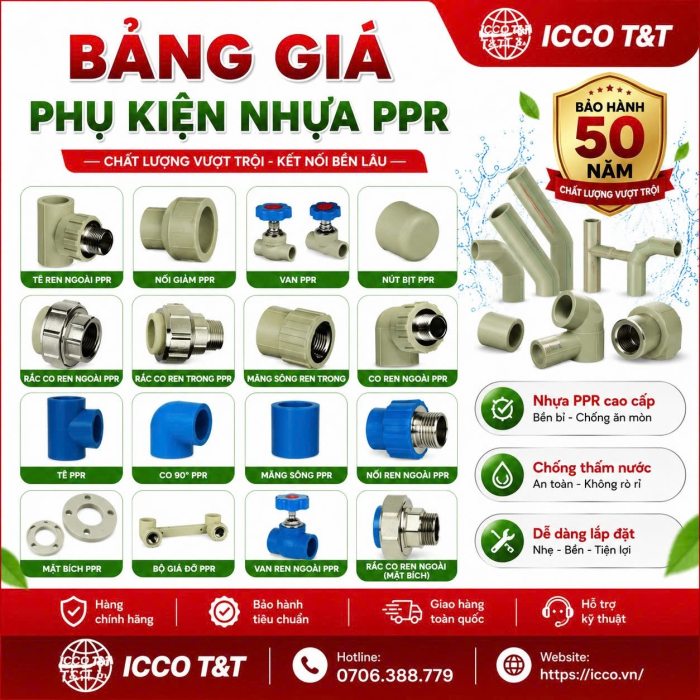 Bảng Giá Phụ Kiện Nhựa PPR 