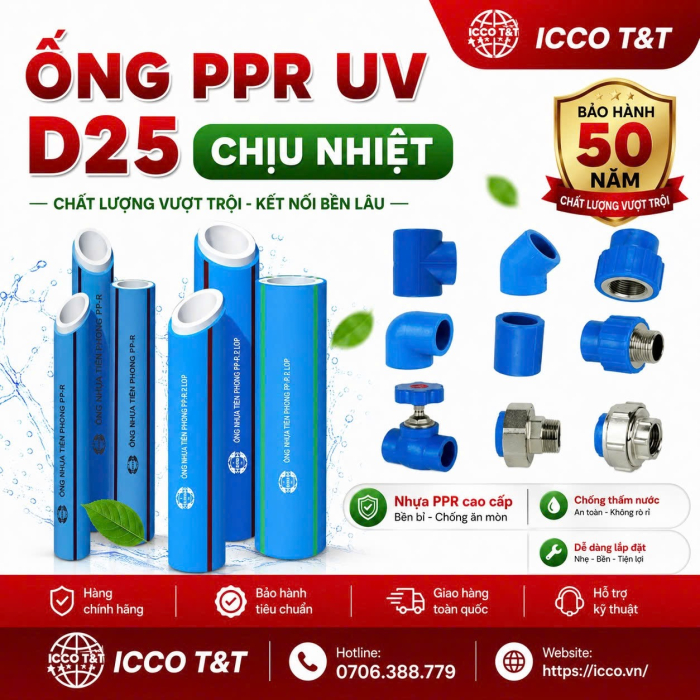 ỐNG PPR UV D25 CHỊU NHIỆT
