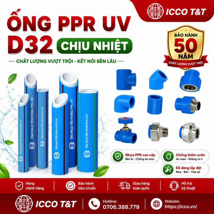 ỐNG PPR UV D32 CHỊU NHIỆT