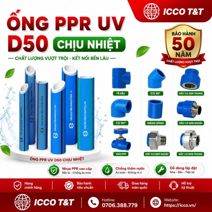 ỐNG PPR UV D50 CHỊU NHIỆT