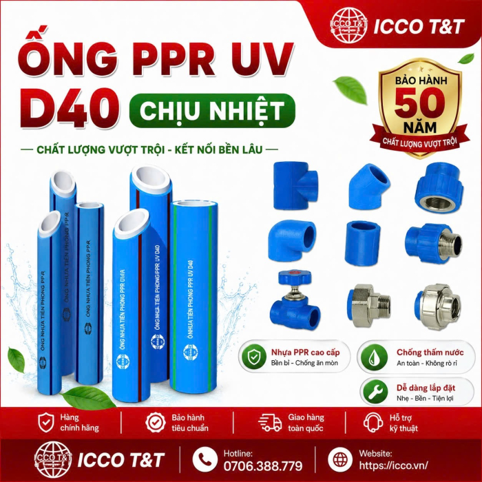 ỐNG PPR UV D40 CHỊU NHIỆT