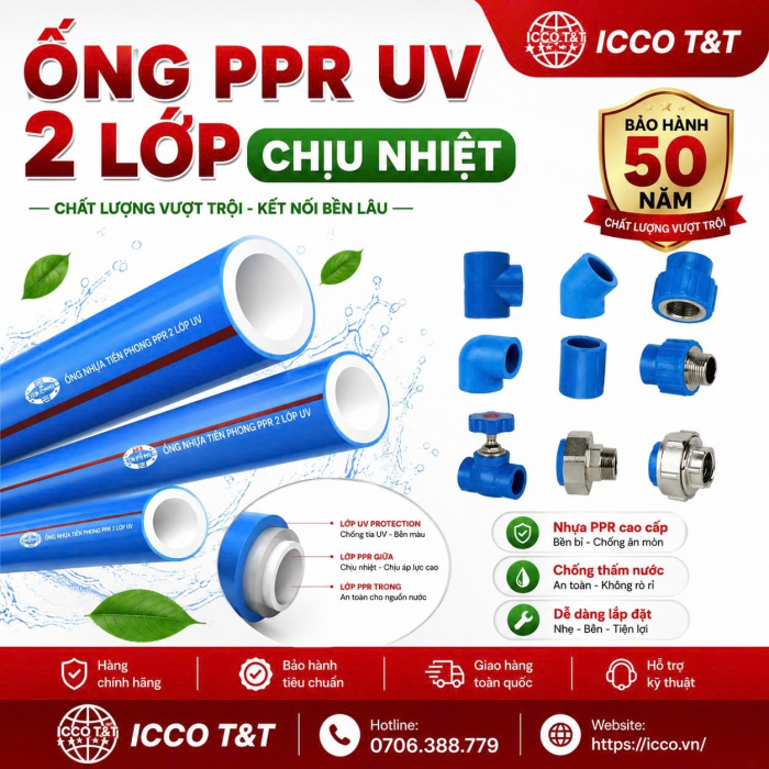 ỐNG PPR UV 2 LỚP CHỊU NHIỆT