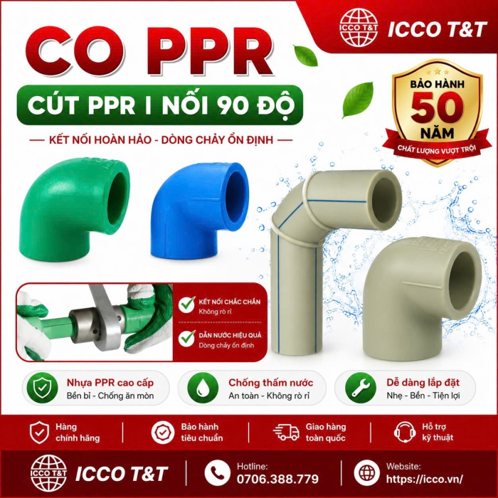 CO PPR | CÚT PPR | NỐI 90 ĐỘ