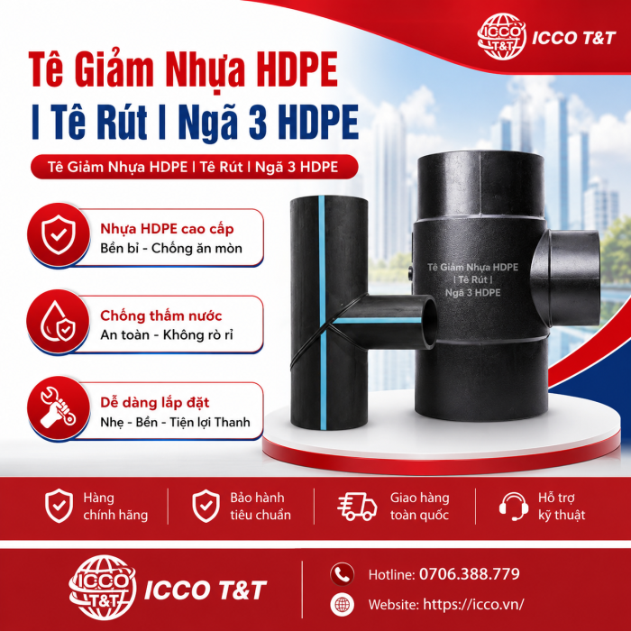 TÊ GIẢM HDPE | TÊ RÚT | NGÃ 3 HDPE