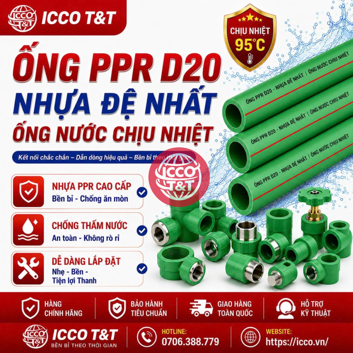 Ống PPR D20 l Nhựa Đệ Nhất l Ống Nước Chịu Nhiệt