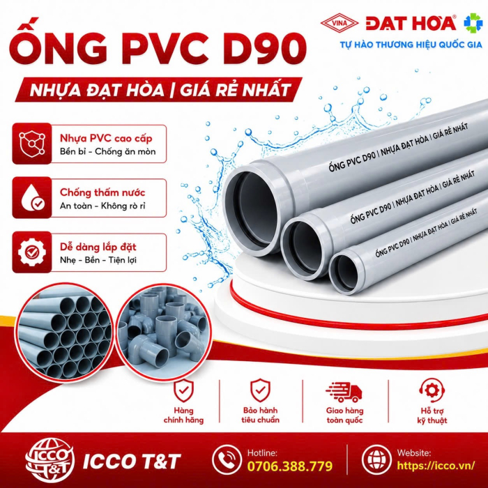 Ống PVC D90 l Nhựa Đạt Hòa 