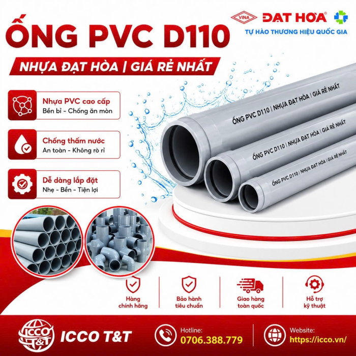 Ống PVC D110 l Nhựa Đạt Hòa 