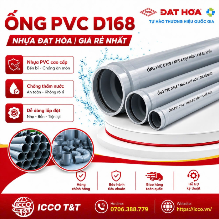 Ống PVC D168 l Nhựa Đạt Hòa 