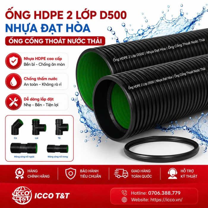 Ống HDPE 2 Lớp D500 l Nhựa Đạt Hòa l Ống Cống Thoát Nước Thải