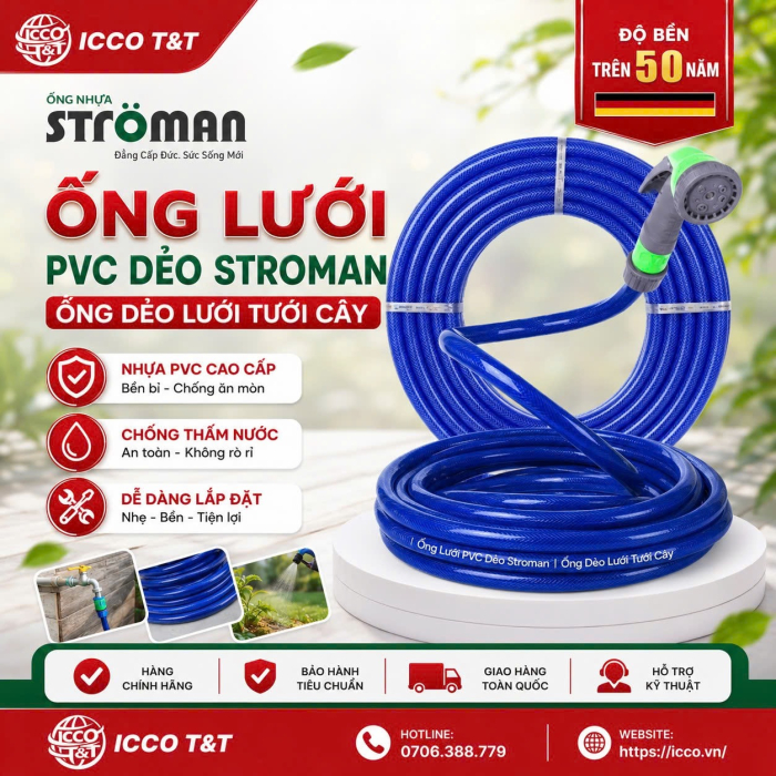 Ống Lưới PVC Dẻo Stroman l Ống Dẻo Lưới Tưới Cây