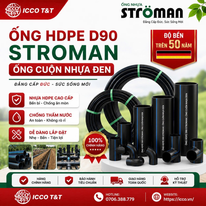 Ống HDPE D90 Stroman l Ống Cuộn Nhựa Đen
