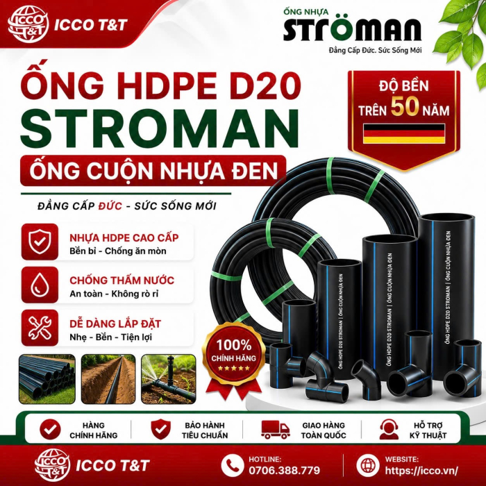 Ống HDPE D20 Stroman l Ống Cuộn Nhựa Đen